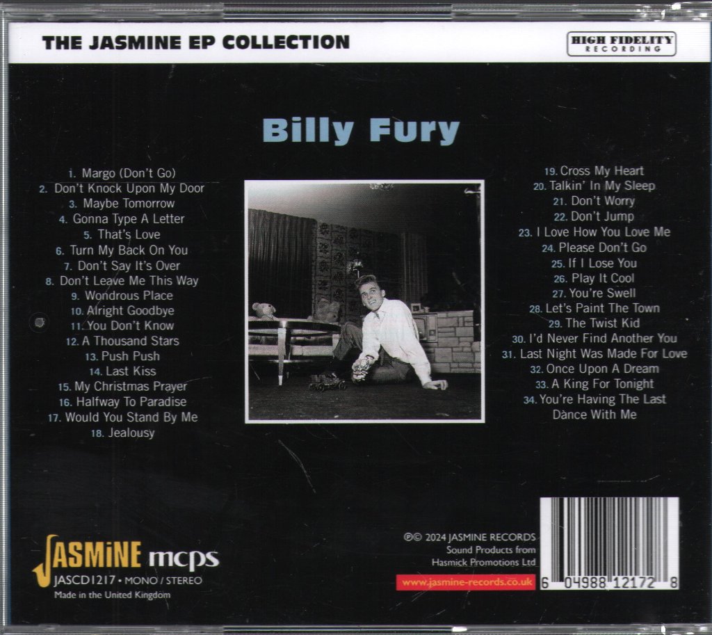 Billy Fury - Jasmine EP Collection - Cdr