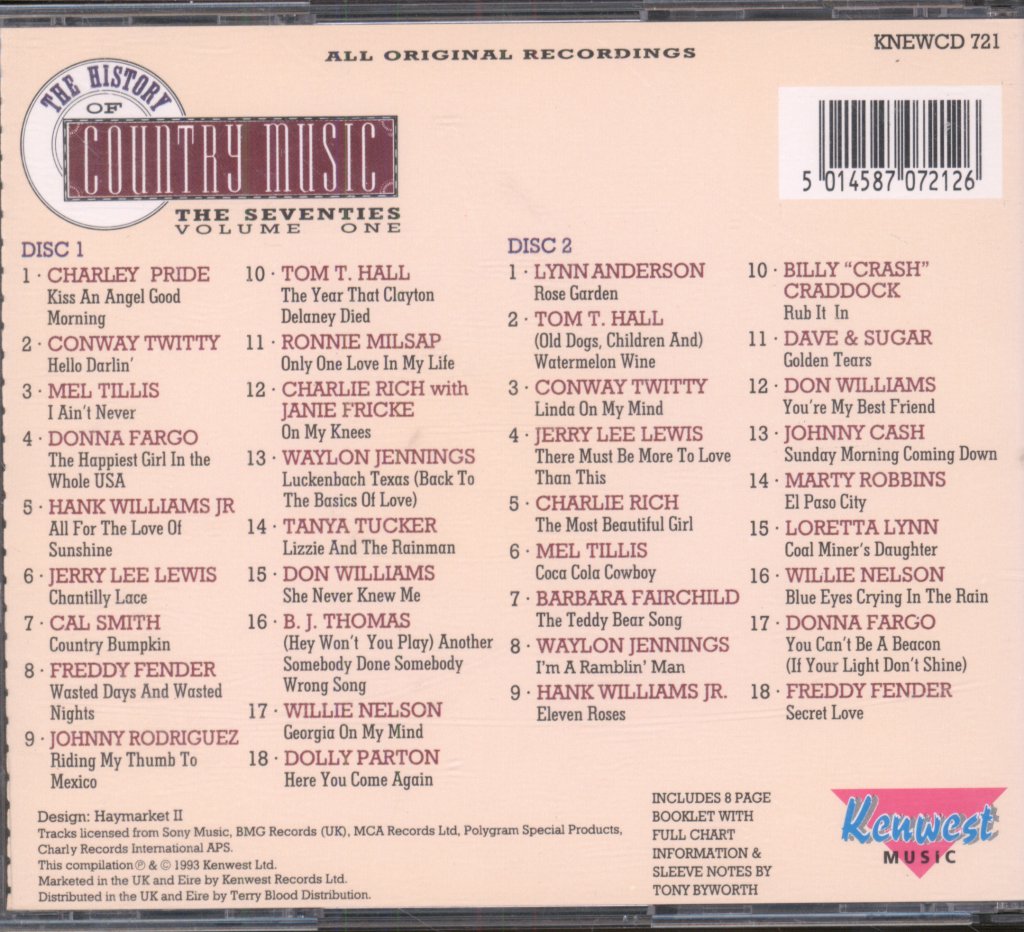 Various Artists - History Of Country Music: The Seventies, Vol. 1 - Cd Set