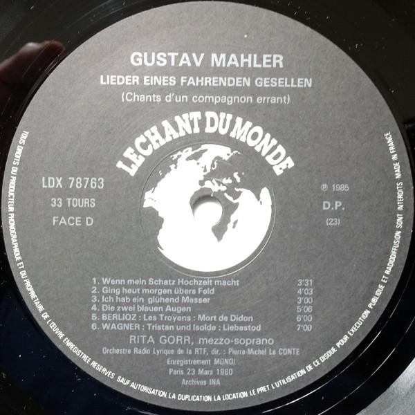 mahler / rita gorr - Das Lied Von Der Erde - Kindertotenlieder - Lieder Eines Fahrenden Gesellen - Double Lp