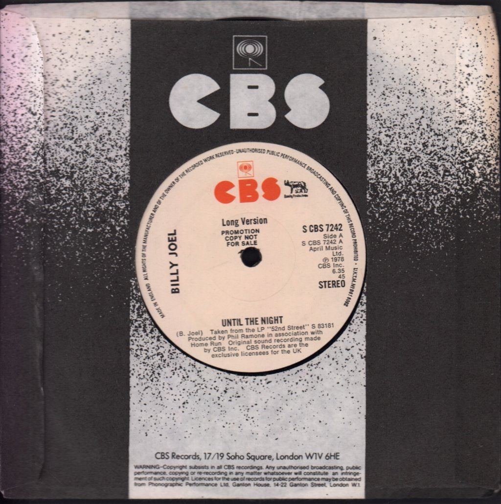 Billy Joel - Until The Night - 7 Inch
