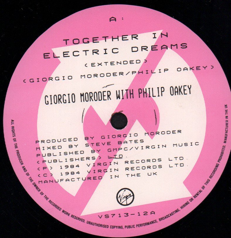 Giorgio Moroder With Philip Oakey - Together In Electric Dreams - 12 Inch