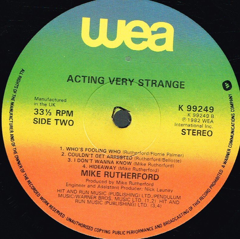 Mike Rutherford - Acting Very Strange - Lp