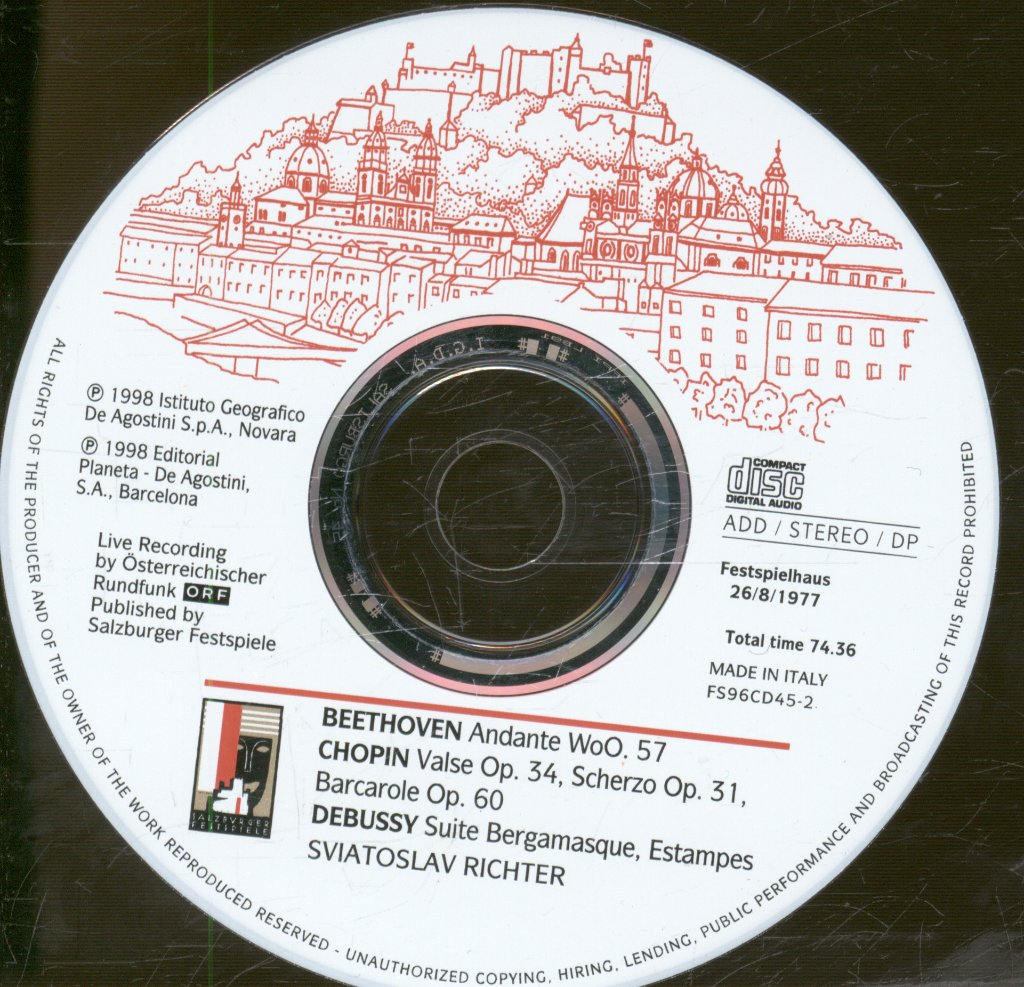 Sviatoslav Richter - Beethoven / Chopin / Debussy - La Grande Musica Del Festival Di Salisburgo - Cd