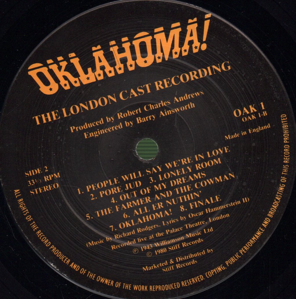 Rodgers And Hammerstein - Oklahoma - Live At The Palace (London Cast Recording) - Lp