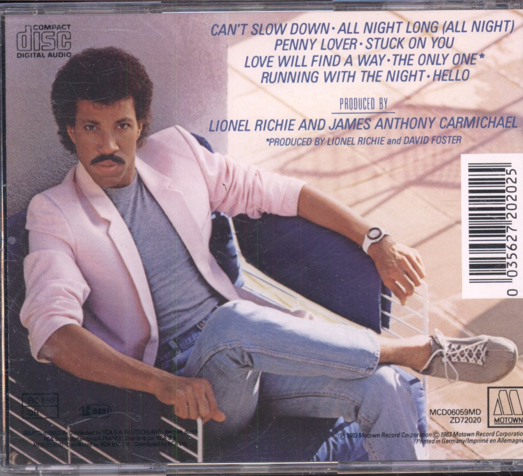 Lionel Richie - Can't Slow Down - Cd