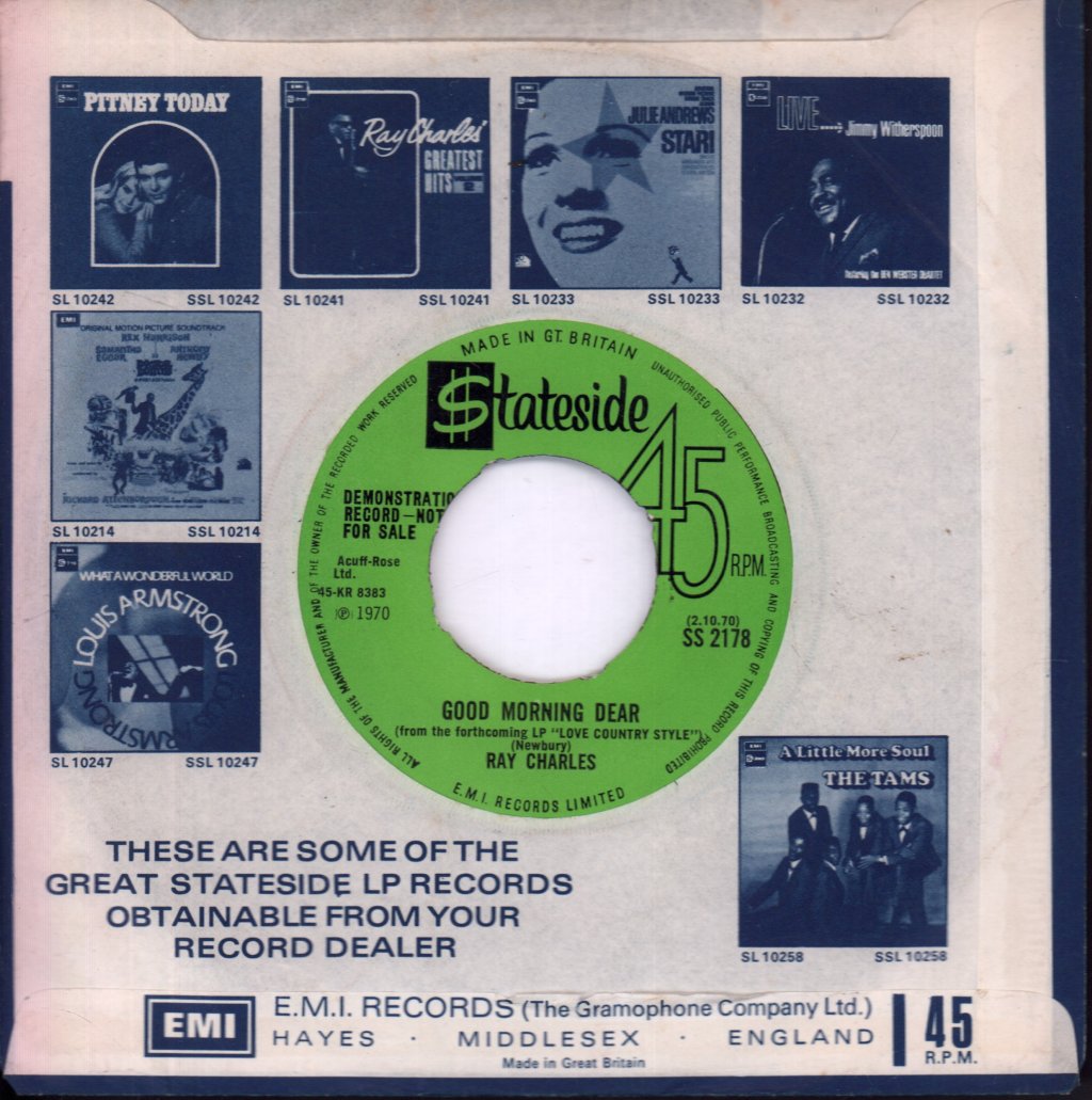 Ray Charles - Till I Can't Take It Anymore - 7 Inch