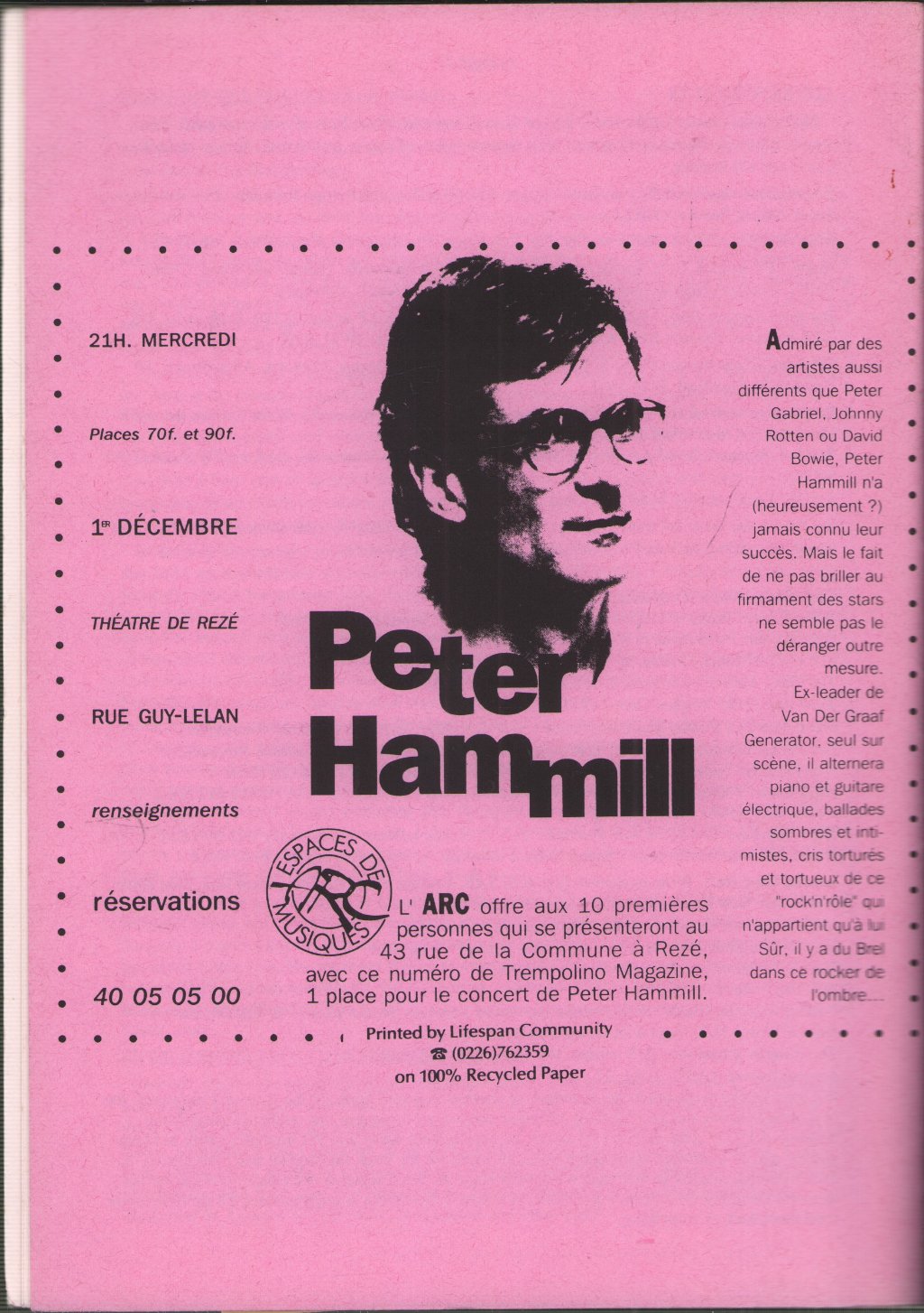 Peter Hammill and Van Der Graaf Generator - Pilgrims 24 - Fanzine