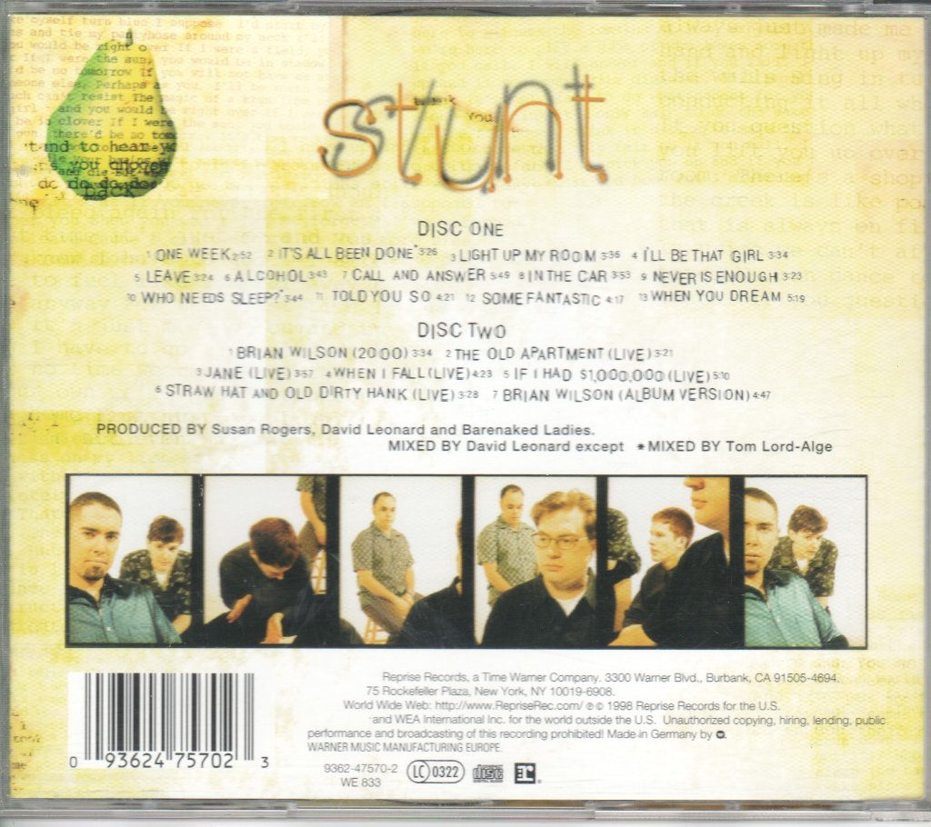 Barenaked Ladies - Stunt - Double Cd