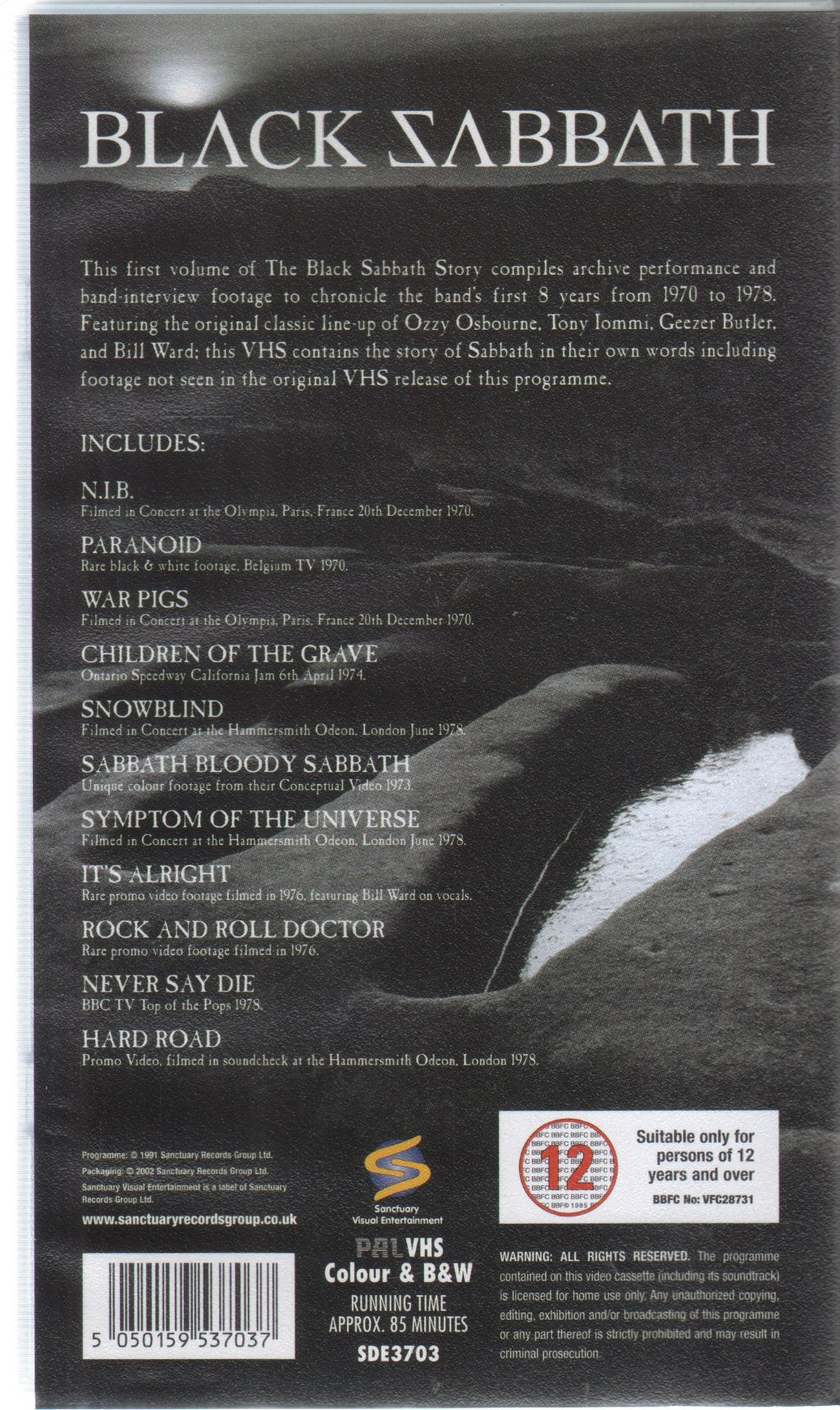 Black Sabbath - Black Sabbath Story Volume One - Video