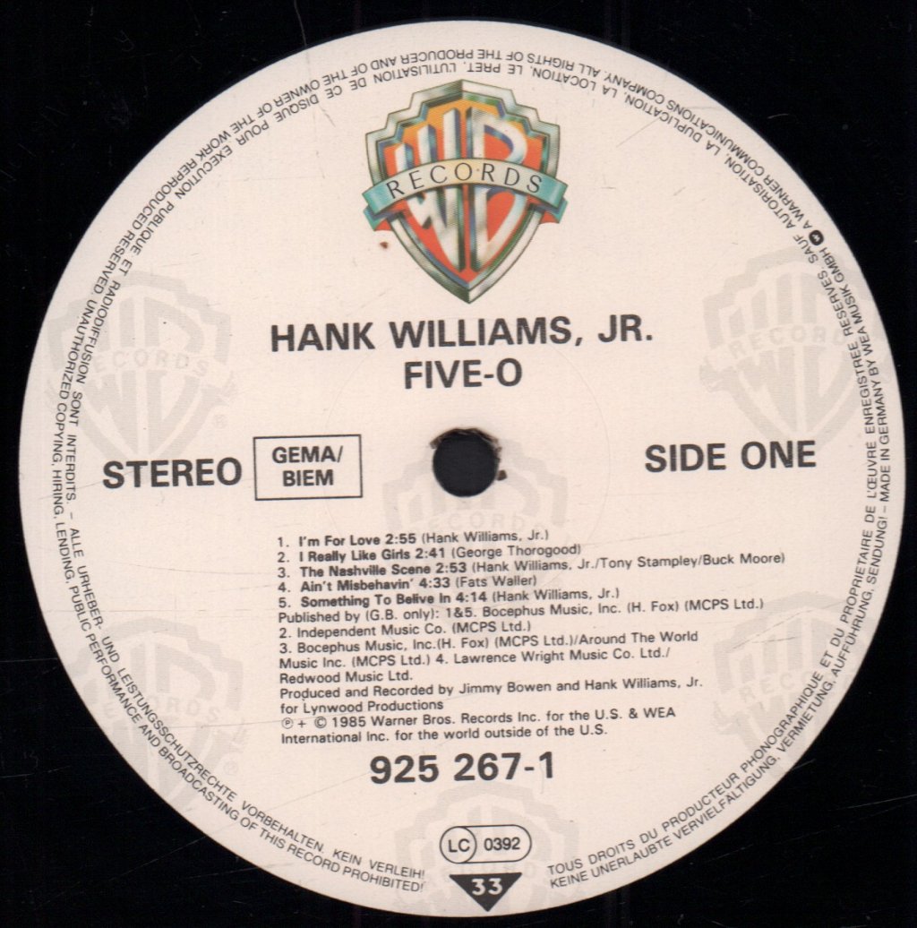 Hank Williams Jr - Five O - Lp
