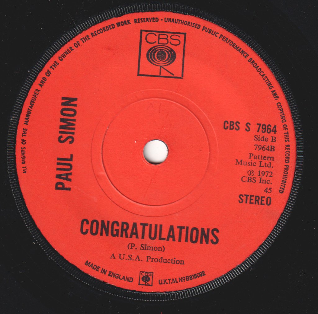 Paul Simon - Me And Julio Down By The Schoolyard - 7 Inch