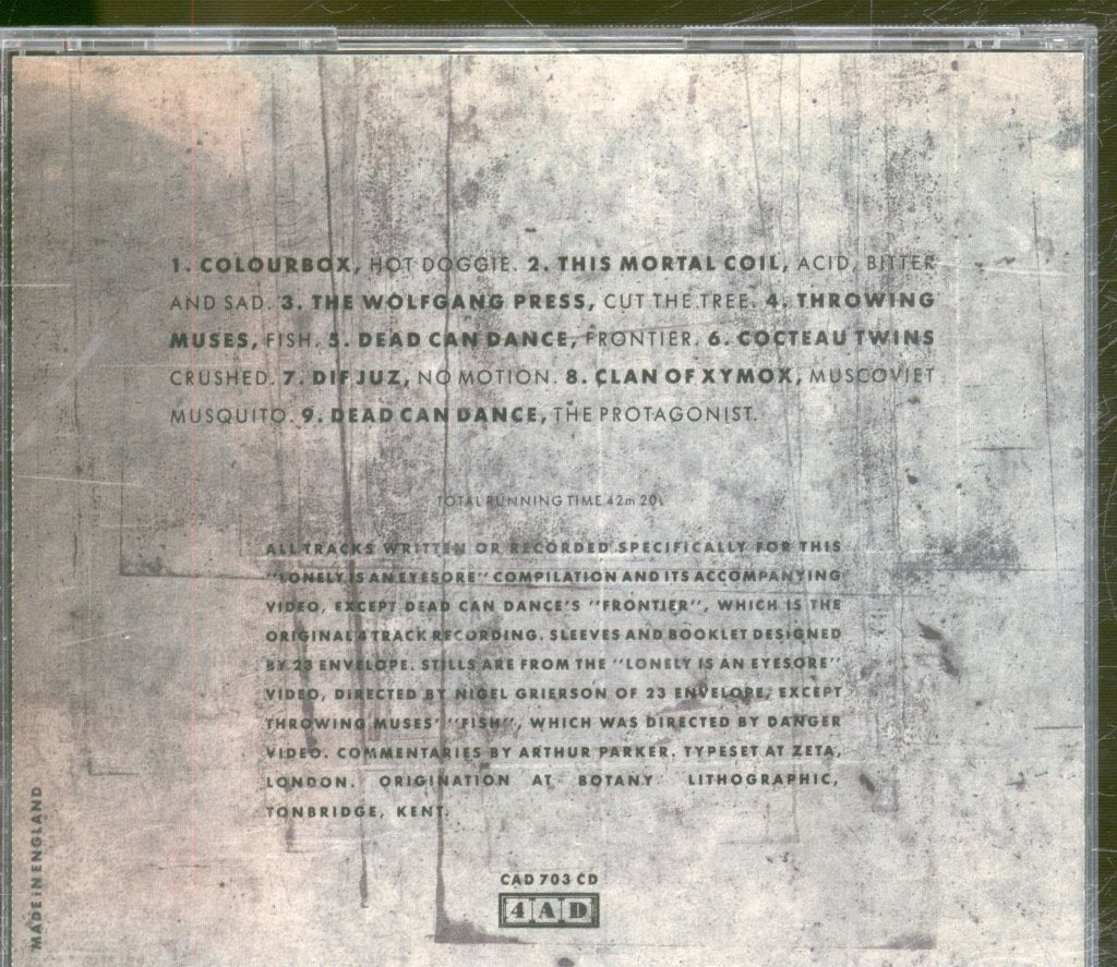 Various Artists - Lonely Is An Eyesore - Cd