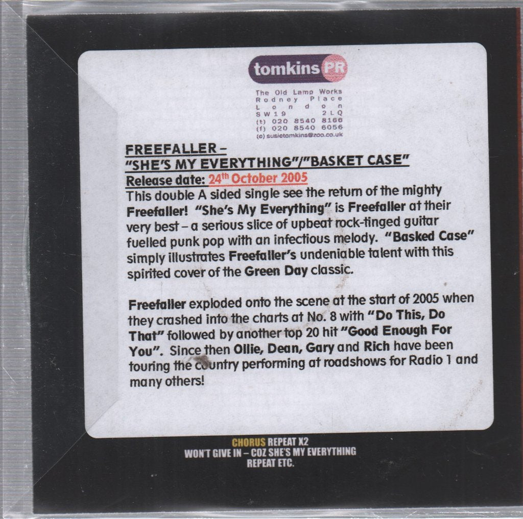 Freefaller - She's My Everything - Cdr