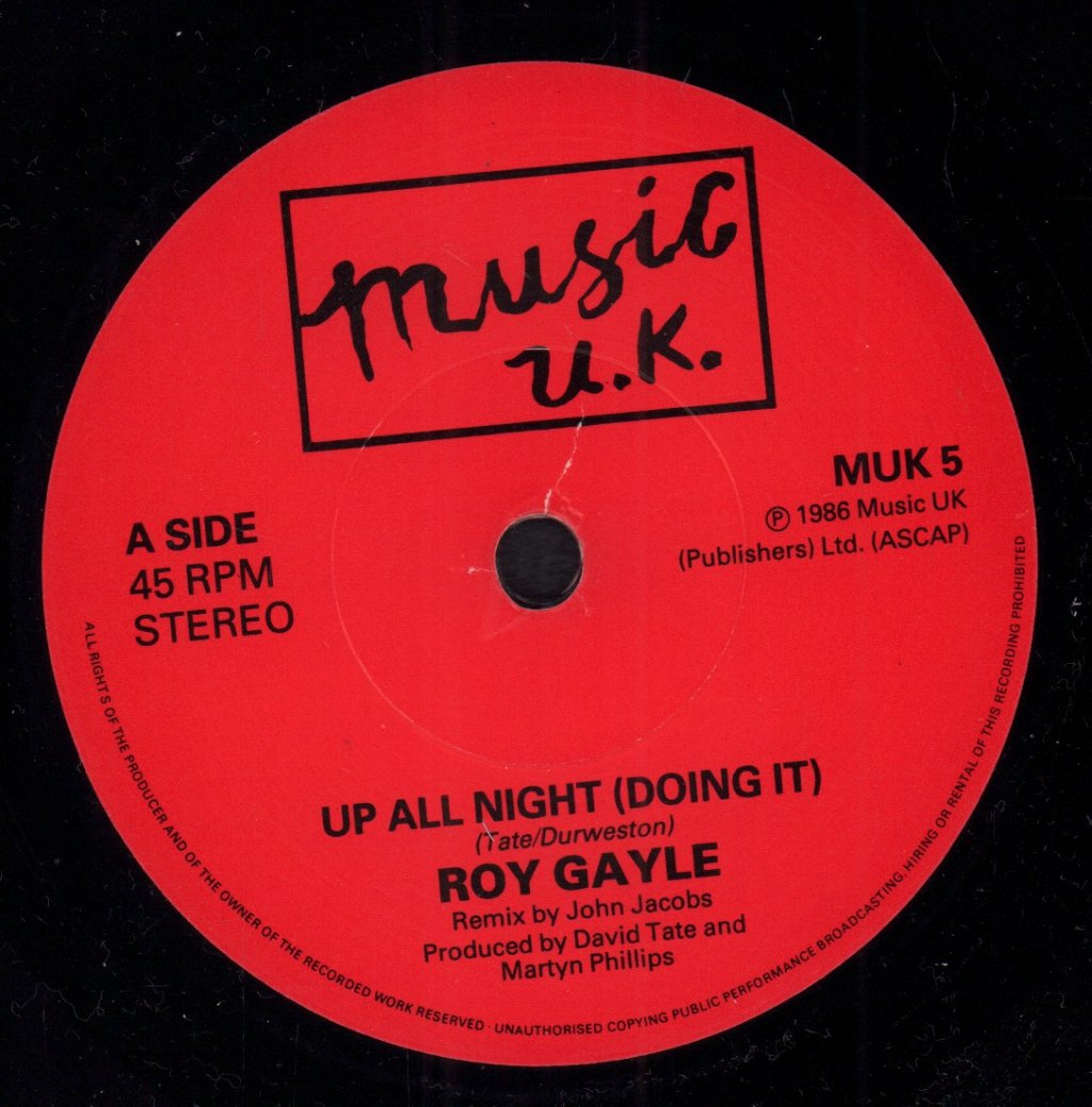Roy Gayle - Up All Night - 7 Inch