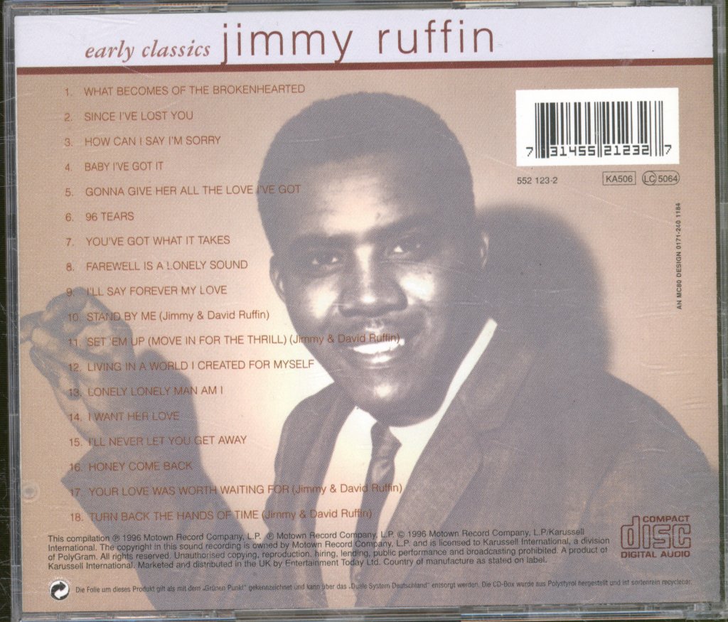 Jimmy Ruffin - Early Classics - Cd