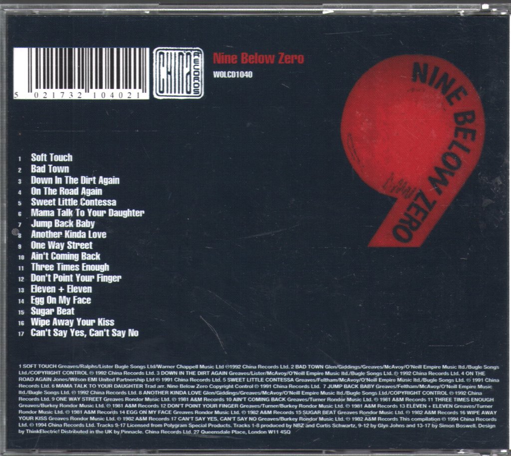 Nine Below Zero - Back To The Future (The Best Of Nine Below Zero) - Cd