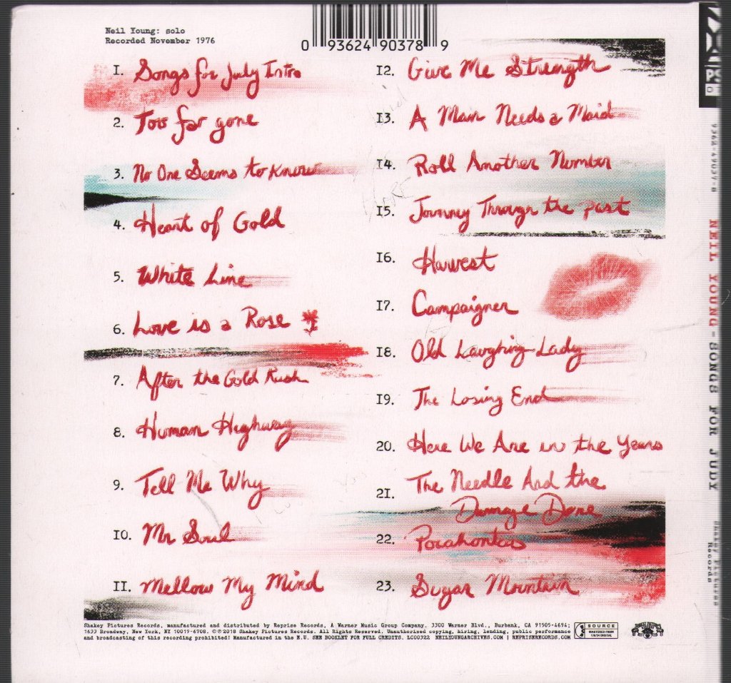 Neil Young - Songs For Judy - Cd