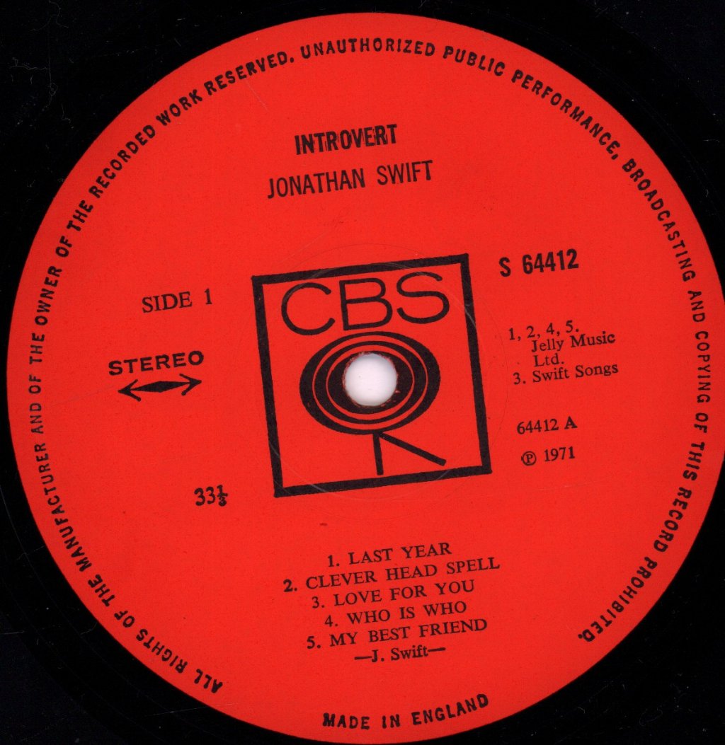 Jonathan Swift - Introvert - Lp