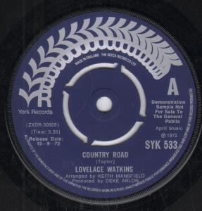 Lovelace Watkins - Country Road - 7 Inch