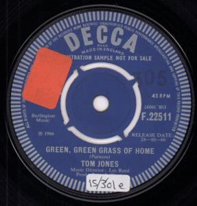 Tom Jones - Green Green Grass Of Home - 7 Inch