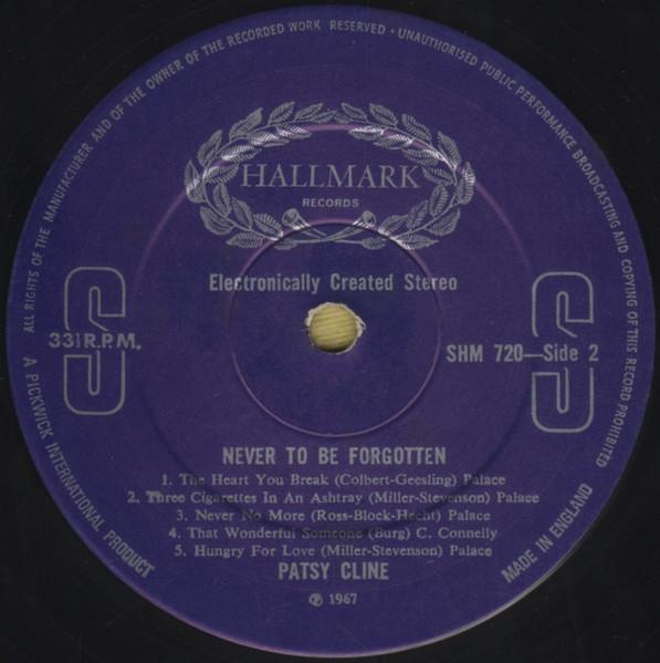 Patsy Cline - Never To Be Forgotten - Lp