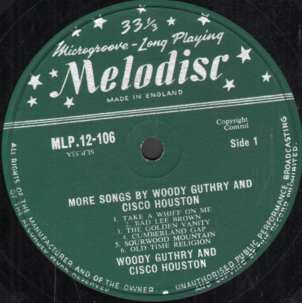 Woody Guthrie And Cisco Houston - More Songs By - Lp