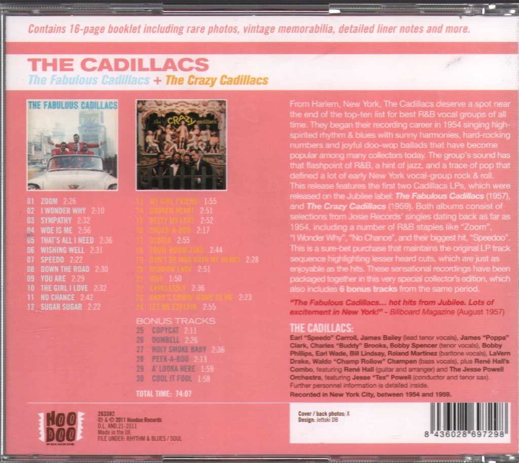 Cadillacs - Fabulous Cadillacs plus The Crazy Cadillacs - Cd