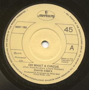 David Essex - Oh What A Circus - 7 Inch