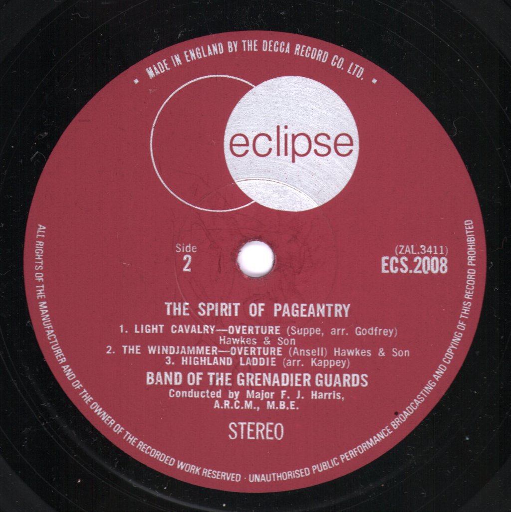 Band Of The Grenadier Guards - Spirit Of Pageantry - Lp
