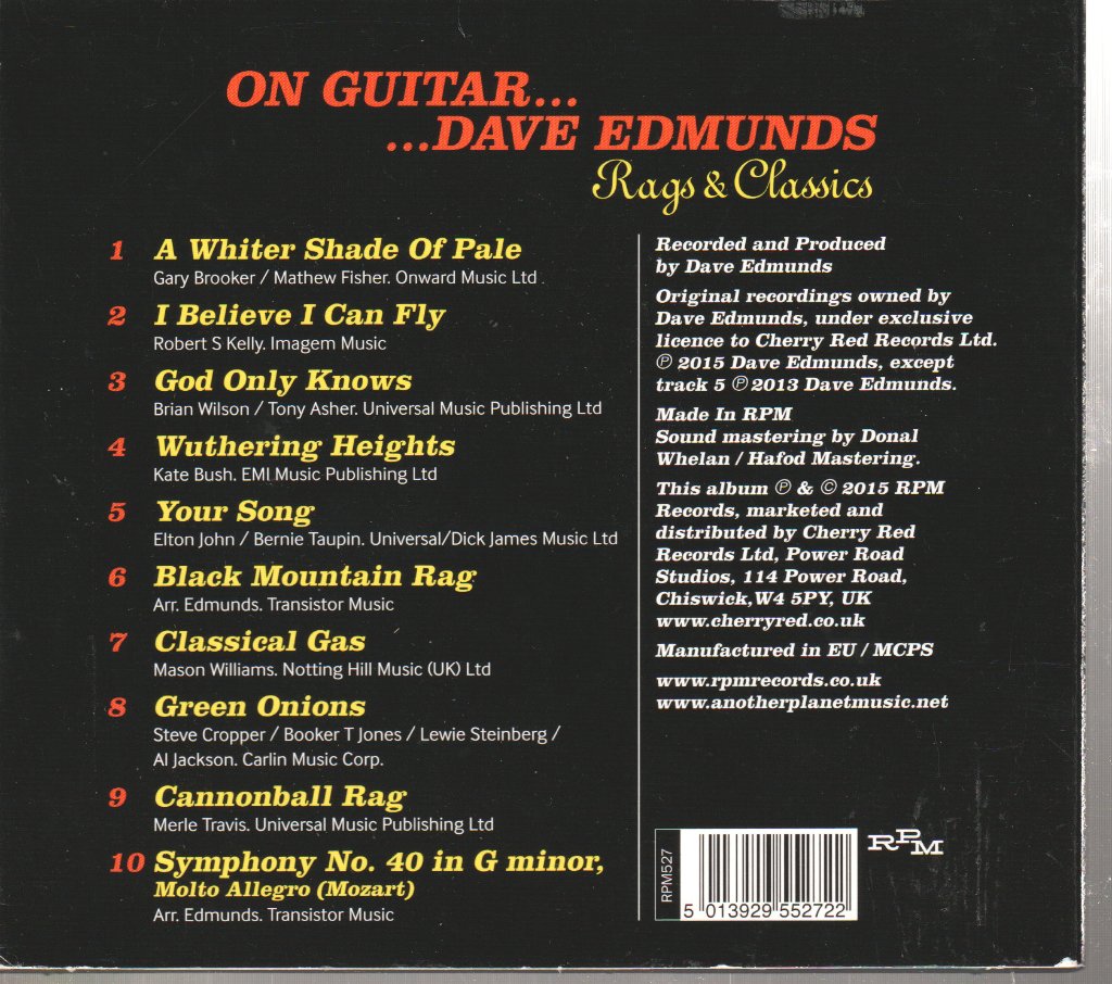 Dave Edmunds - On Guitar... Dave Edmunds: Rags & Classics - Cd