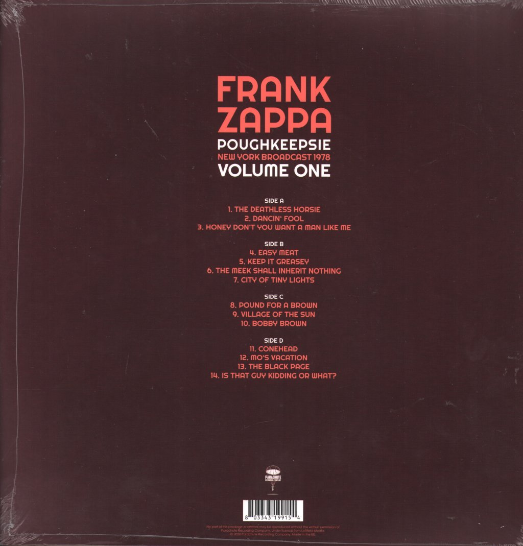 Frank Zappa - Poughkeepsie Volume One (New York Broadcast 1978) - Double Lp