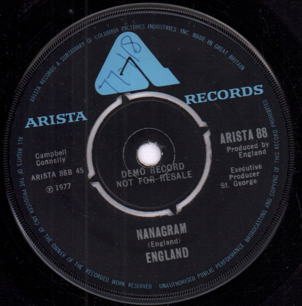 England (70'S Progressive Group) - Paraffinalea - 7 Inch