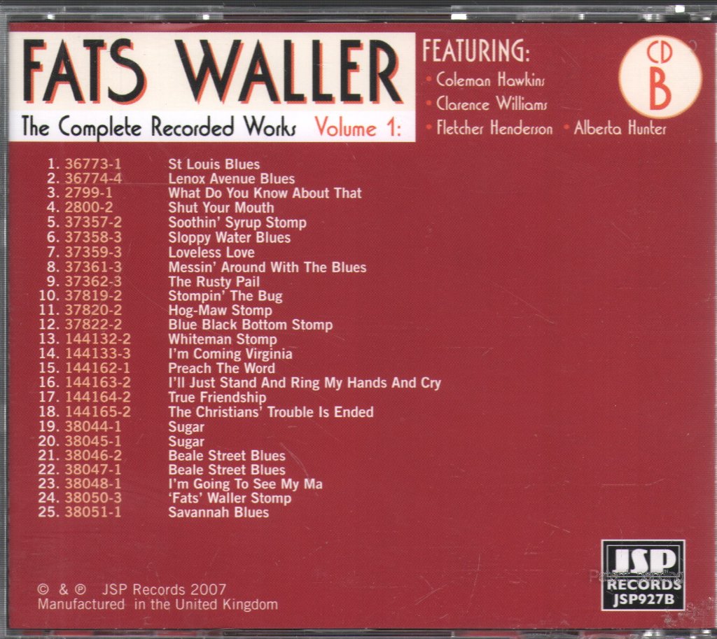 Fats Waller - Complete Recorded Work 1926-1927 - Cd