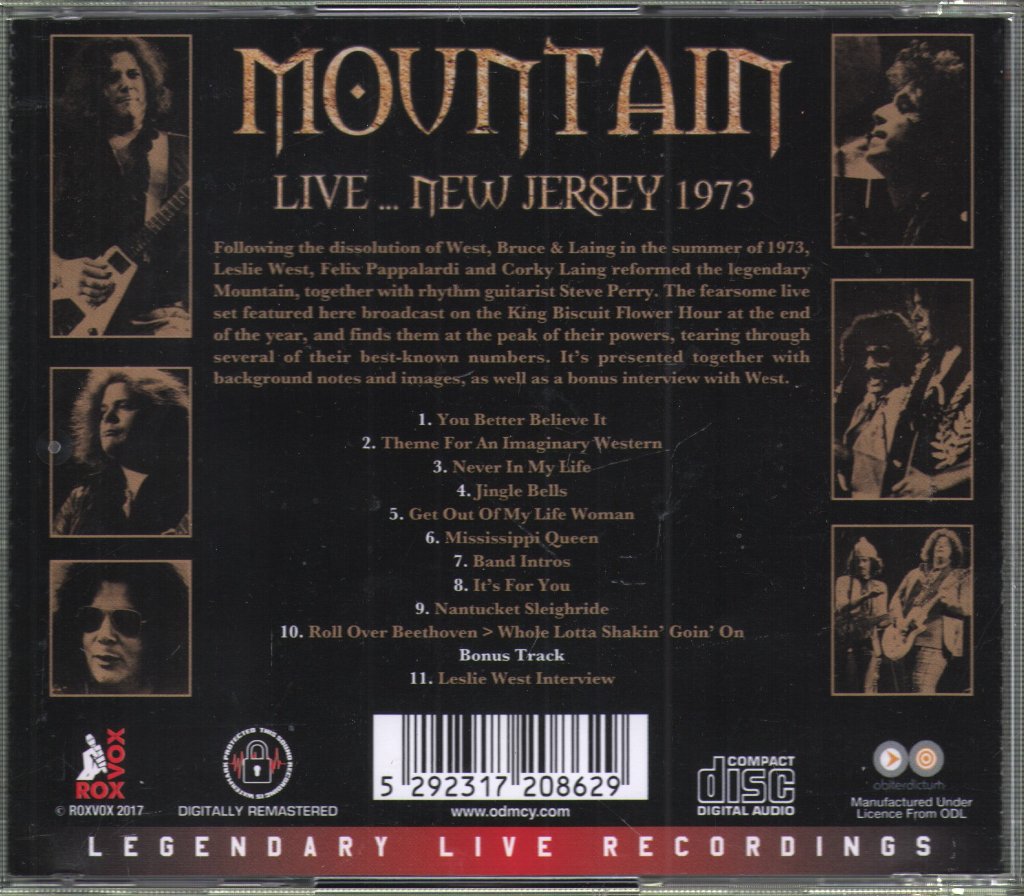 Mountain - Live... New Jersey 1973 - Cd