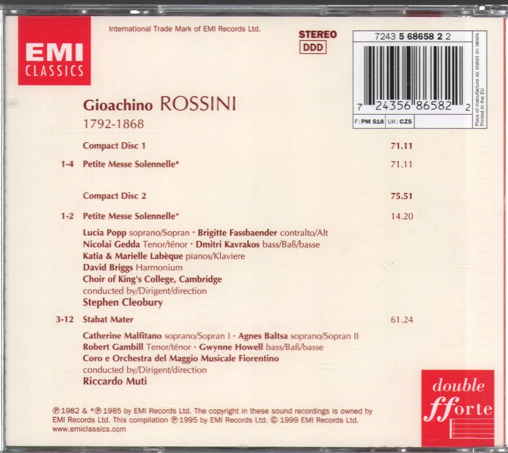 Gioacchino Rossini - Stabat Mater • Petite Messe Solennelle - Double Cd