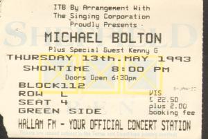 Michael Bolton - Sheffield Arena 13 May 1993 - Ticket