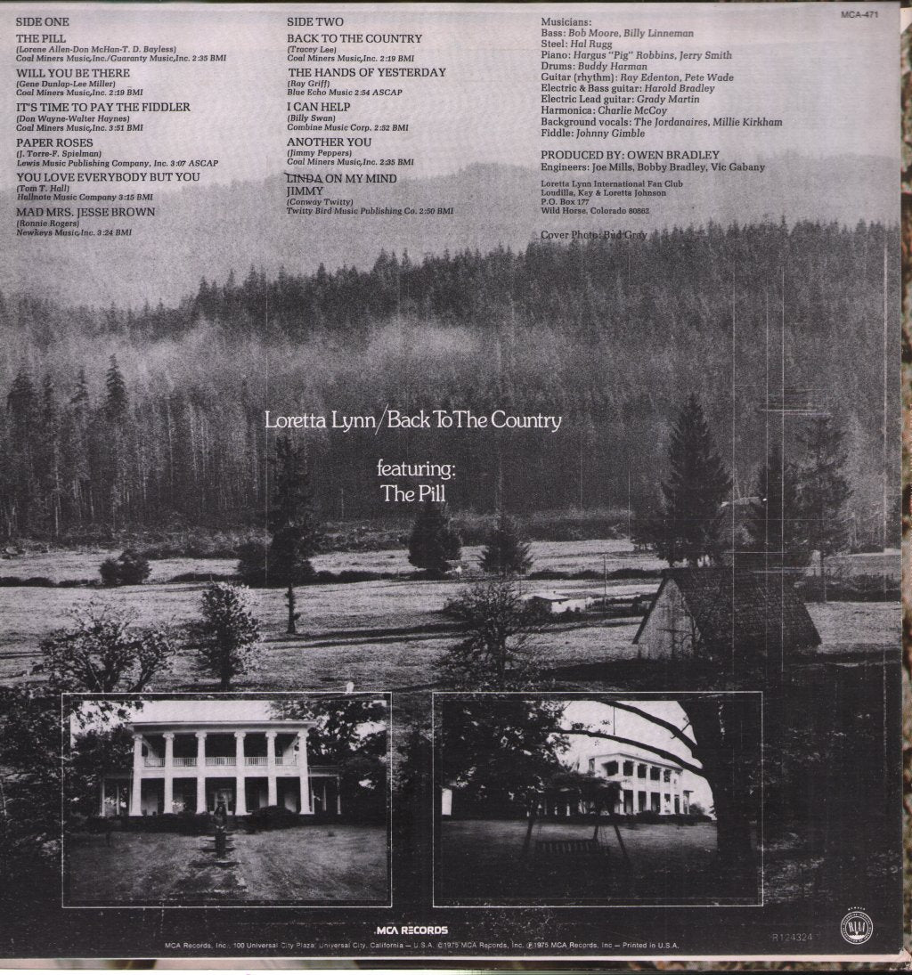 Loretta Lynn - Back To The Country - Lp
