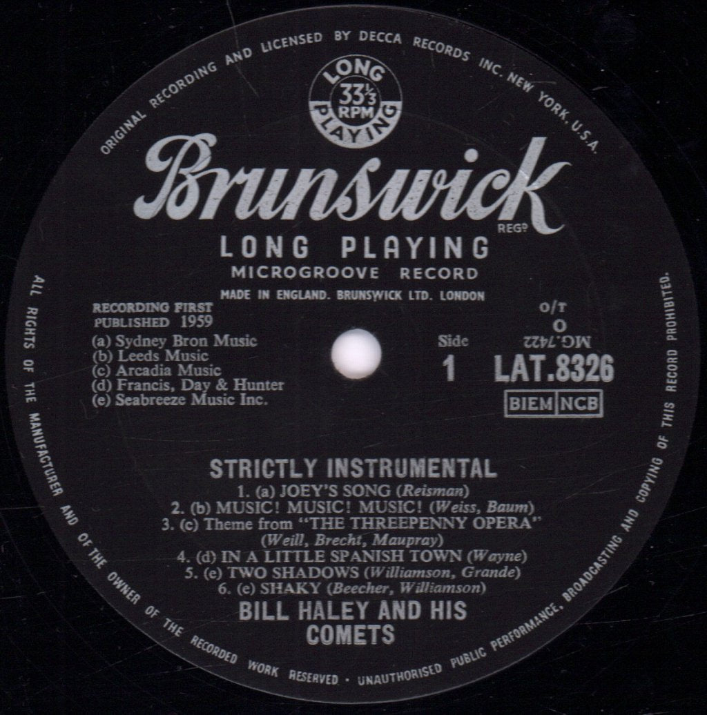 Bill Haley And His Comets - Strictly Instrumental - Lp