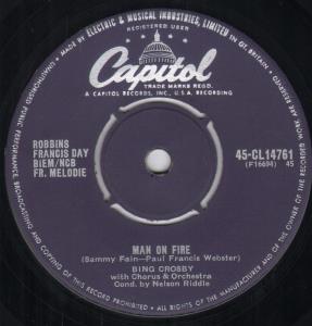 Bing Crosby - Man On Fire - 7 Inch