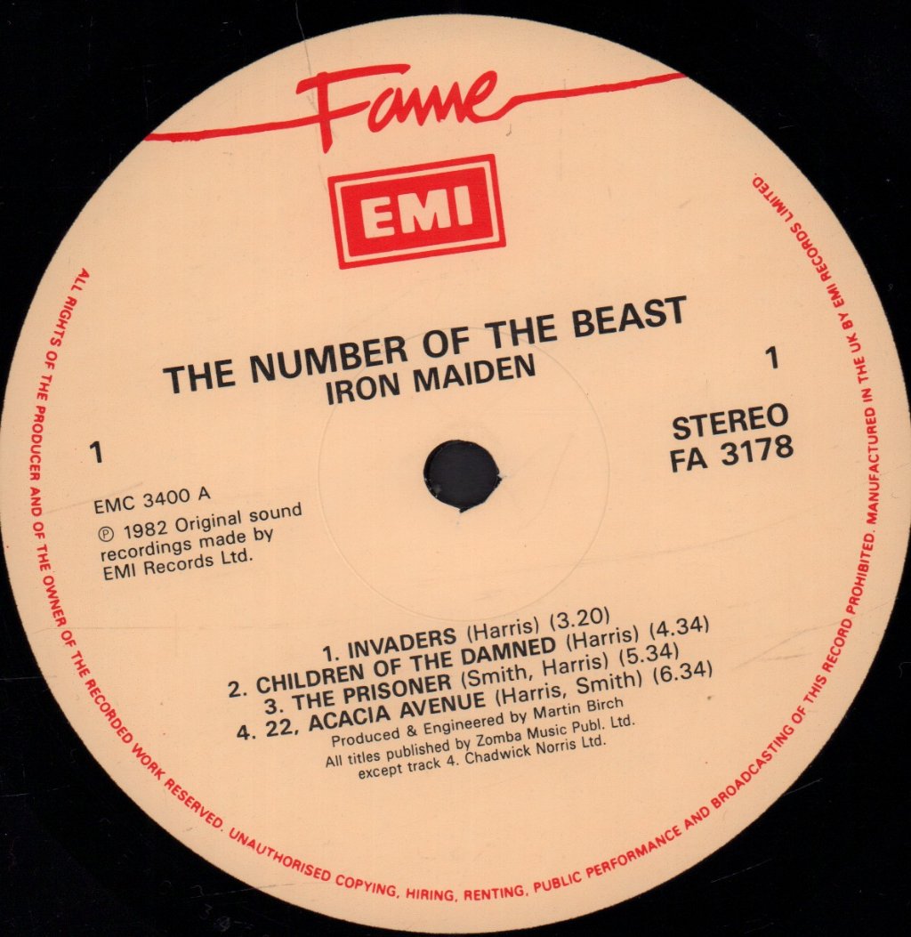 Iron Maiden - Number Of The Beast - Lp