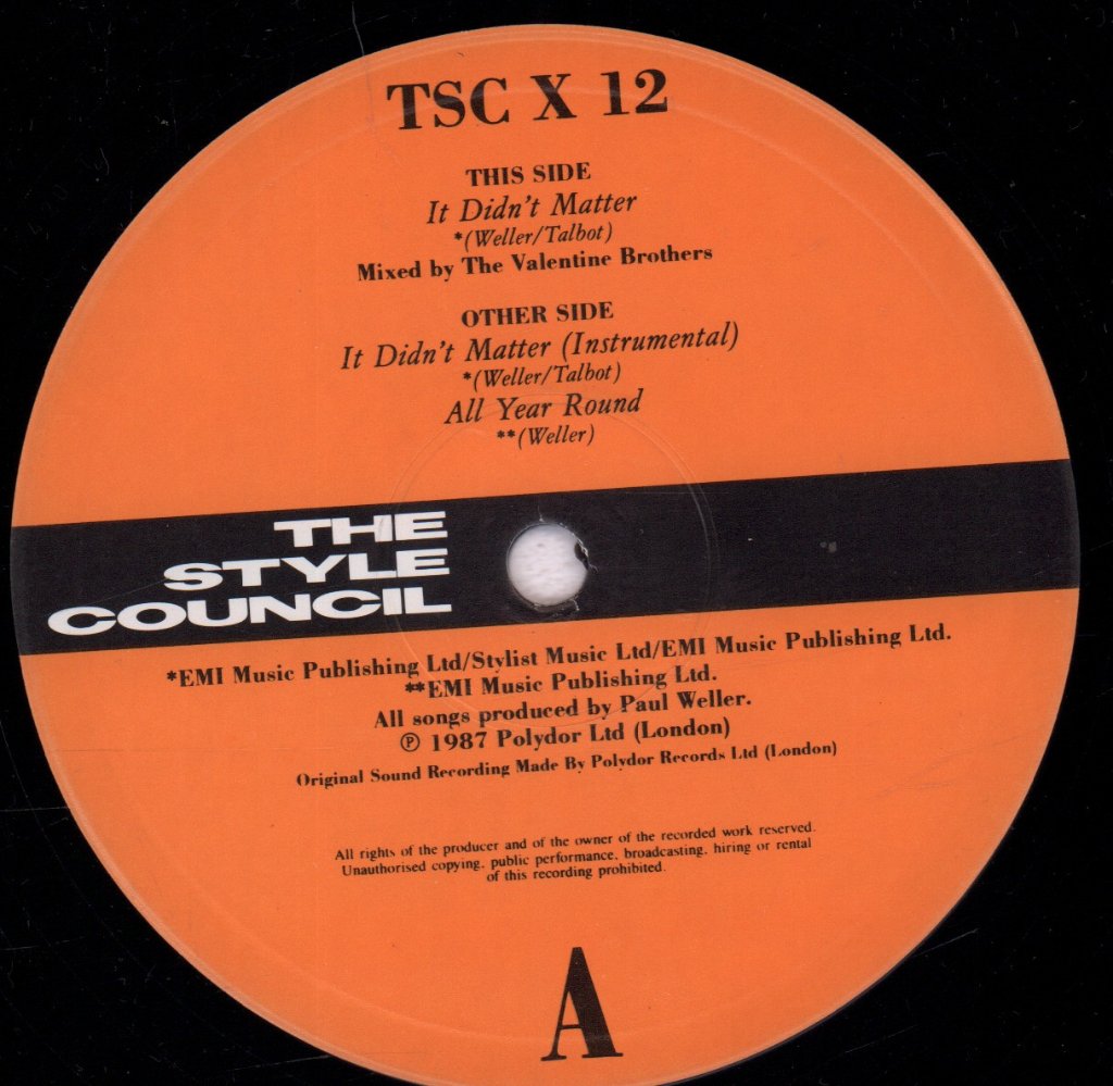 Style Council - It Didn't Matter - 12 Inch
