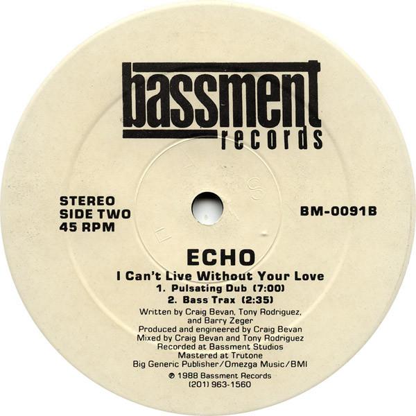 Echo - I Can't Live Without Your Love - 12 Inch