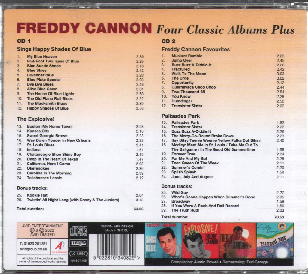 Freddy Cannon - Four Classic Albums Plus ... Seven Bonus Tracks - Double Cd