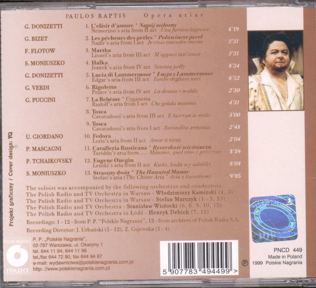 Paulos Raptis - Opera Arias - Cd