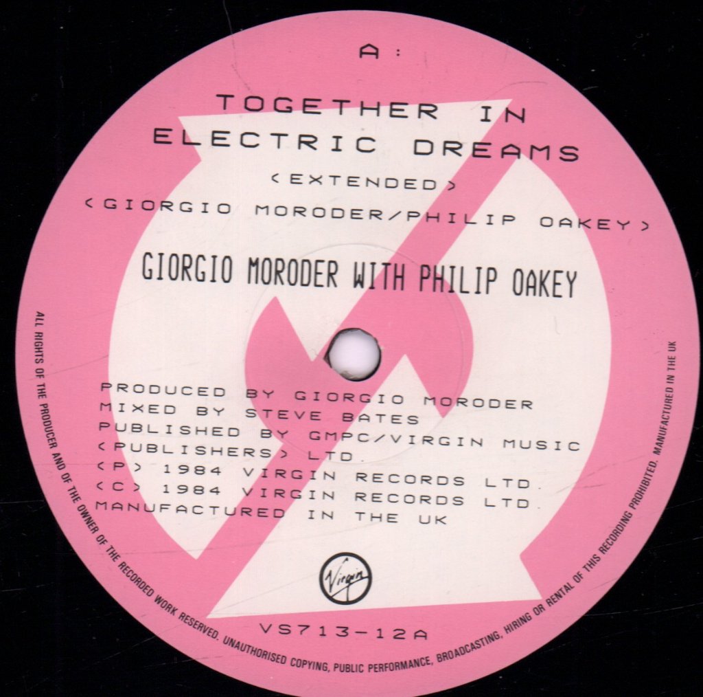 Giorgio Moroder With Philip Oakey - Together In Electric Dreams - 12 Inch