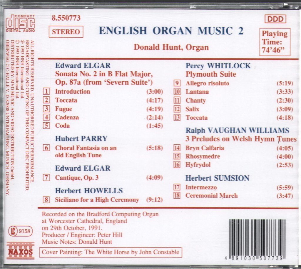 Sir Edward Elgar - English Organ Music 2 - Cd