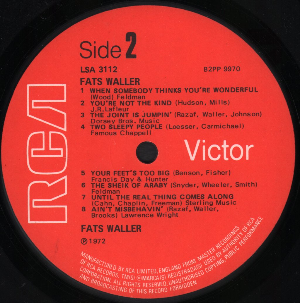 Fats Waller - Vocal - Lp