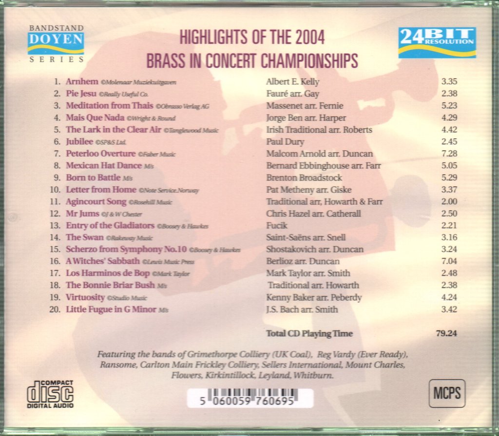 Various Artists - Highlights Of The 2004 Brass In Concert Championships - Cd