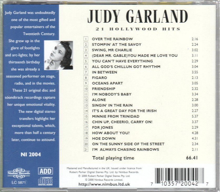 Judy Garland - 21 hollywood hits - Cd