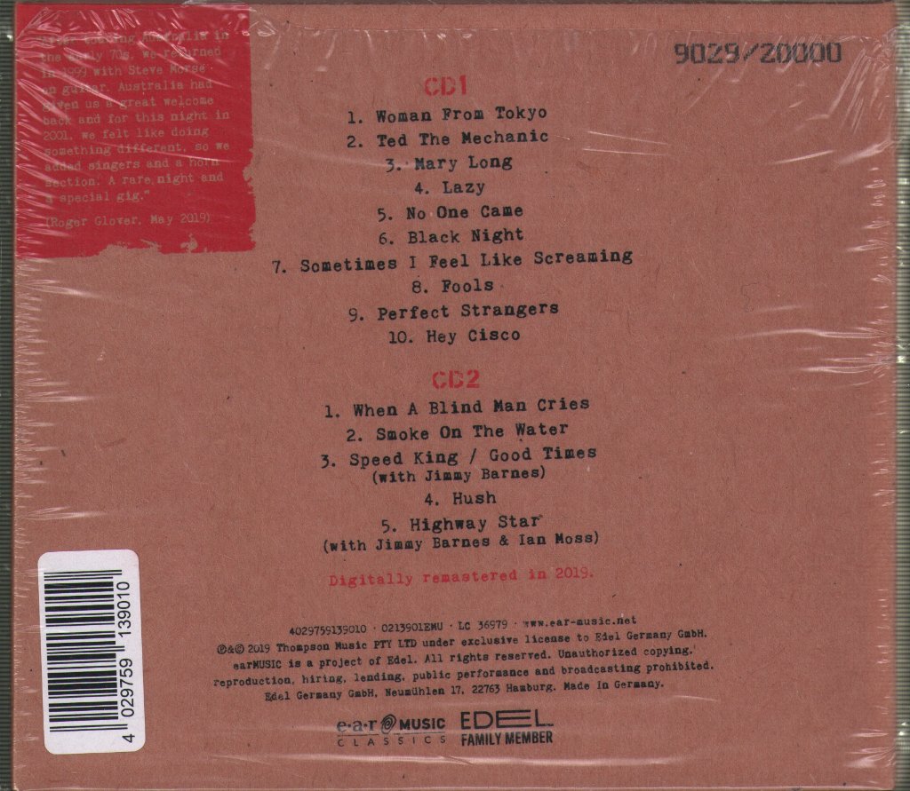 Deep Purple - Live In Newcastle 2001 - Double Cd